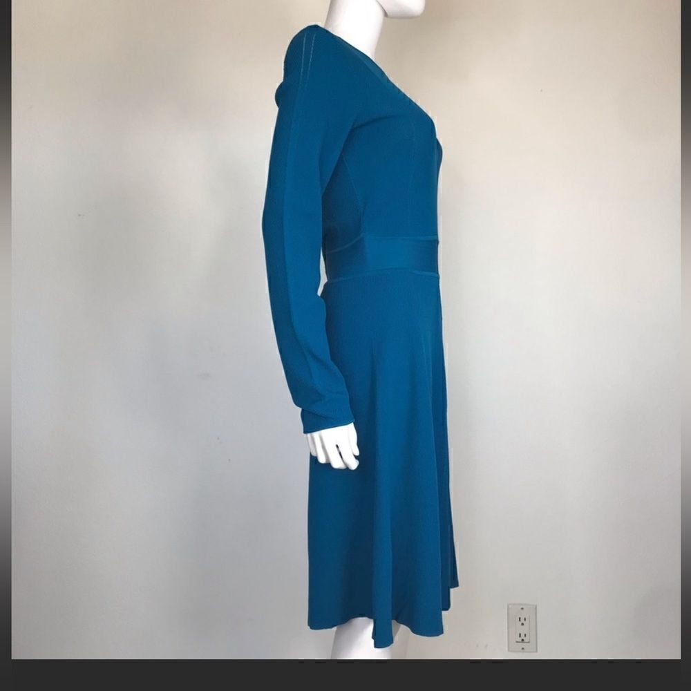 Laundry by shell segal Women’s M ribbed long sleeve blue dress Sz 8, NWT
